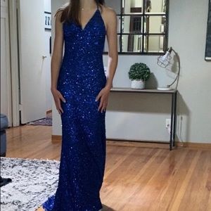 Royal Blue Sequin Prom Dress